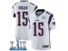 Men Nike New England Patriots #15 Chris Hogan White Vapor Untouchable Limited Player Super Bowl LII NFL Jersey