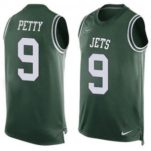 Nike New York Jets #9 Bryce Petty Green Team Color Men Stitched NFL Limited Tank Top Jersey