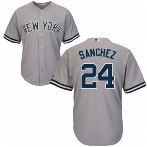 Youth Majestic New York Yankees #24 Gary Sanchez Replica Grey Road MLB Jersey