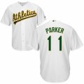 Men's Majestic Oakland Athletics #11 Jarrod Parker Replica White Home Cool Base MLB Jersey