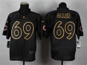 Nike Chicago Bears #69 Jared Allen black jerseys[Elite gold lettering fashion]