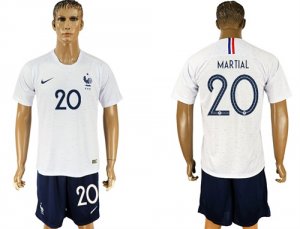 France 20 MARTIAL Away 2018 FIFA World Cup Soccer Jersey