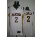 nba los angeles lakers #2 fisher regular white