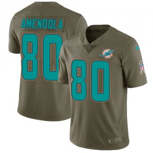 Nike Dolphins #80 Danny Amendola Olive Salute To Service Limited Jersey