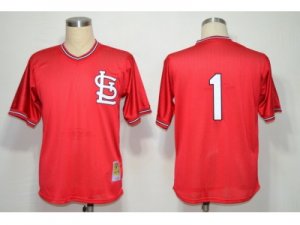 mlb jerseys st.louis cardinals #1 smith m&n red 1985