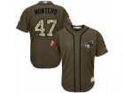 Youth Majestic Toronto Blue Jays #47 Miguel Montero Replica Green Salute to Service MLB Jersey