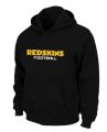 Washington Red Skins Authentic font Pullover Hoodie Black