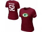 Women Nike Green Bay Packers #52 MATTHEWS Name & Number T-Shirt Red