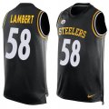 Nike Pittsburgh Steelers #58 Jack Lambert Black Team Color Men Stitched NFL Limited Tank Top Jersey