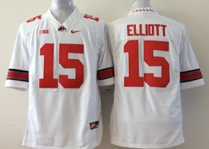 NCAA Ohio State Buckeyes #15 ELLIOTT white jerseys