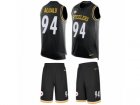 Mens Nike Pittsburgh Steelers #94 Tyson Alualu Limited Black Tank Top Suit NFL Jersey