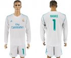 2017-18 Real Madrid 1 NAVAS Home Long Sleeve Soccer Jersey