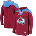 Mens Colorado Avalanche Fanatics Branded Maroon Blue Breakaway Lace Up Hoodie