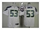 2015 Super Bowl XLIX Nike seattle seahawks #53 smith white jerseys[Elite]
