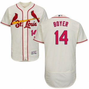 Mens Majestic St. Louis Cardinals #14 Ken Boyer Cream Flexbase Authentic Collection MLB Jersey