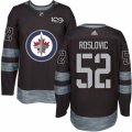 Mens Adidas Winnipeg Jets #52 Jack Roslovic Authentic Black 1917-2017 100th Anniversary NHL Jersey