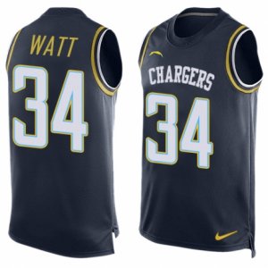 Mens Nike San Diego Chargers #34 Derek Watt Limited Navy Blue Player Name & Number Tank Top NFL Jersey