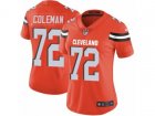 Women Nike Cleveland Browns #72 Shon Coleman Vapor Untouchable Limited Orange Alternate NFL Jersey