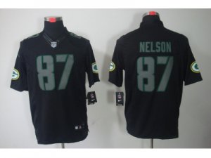 Nike NFL Green Bay Packers #87 Jordy Nelson Black Jerseys(Impact Limited)