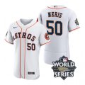 Astros #50 Hector Neris White Nike 2022 World Series Flexbase Jersey