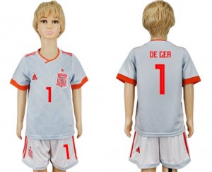 Spain 1 DE GEA Away Youth 2018 FIFA World Cup Soccer Jersey