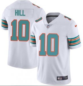 Nike Dolphins #10 Tyreek Hill White Throwback Vapor Limited Jersey