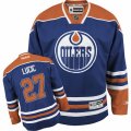 Womens Reebok Edmonton Oilers #27 Milan Lucic Premier Royal Blue Home NHL Jersey