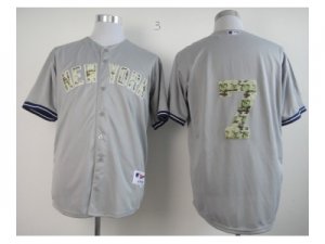 mlb jerseys new york yankees #7 mantle grey[number camo]