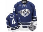 Mens Reebok Nashville Predators #4 Ryan Ellis Premier Blue Third 2017 Stanley Cup Final NHL Jersey
