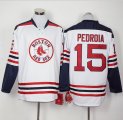 Boston Red Sox #15 Dustin Pedroia White Long Sleeve Stitched Baseball Jersey