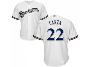 Youth Milwaukee Brewers #22 Matt Garza White Cool Base Stitched MLB Jersey