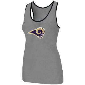 Nike St.Louis Rams Ladies Big Logo Tri-Blend Racerback stretch Tank Top L.grey