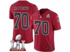 Mens Nike Atlanta Falcons #70 Jake Matthews Limited Red Rush Super Bowl LI 51 NFL Jersey