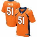 Mens Nike Denver Broncos #51 Todd Davis Elite Orange Team Color NFL Jersey
