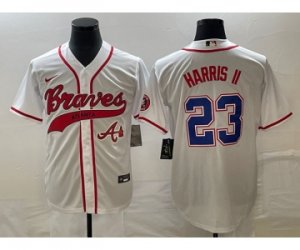 Men\'s Atlanta Braves #23 Michael Harris II White Cool Base Stitched Baseball Jersey1