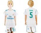 2017-18 Real Madrid 5 ZIDANE Home Youth Soccer Jersey