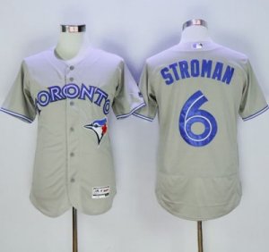 Toronto Blue Jays #6 Marcus Stroman Grey Flexbase Authentic Collection Stitched Baseball Jersey