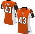 Womens Nike Cincinnati Bengals #43 George Iloka Game Orange Alternate NFL Jersey