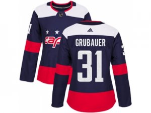 Women Adidas Washington Capitals #31 Philipp Grubauer Navy Authentic 2018 Stadium Series Stitched NHL Jersey