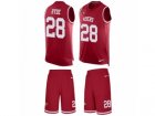 Mens Nike San Francisco 49ers #28 Carlos Hyde Limited Red Tank Top Suit NFL Jersey