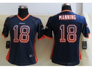 Nike Women Denver Broncos #18 Manning Blue Jersey(Drift Fashion)