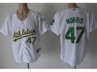 MLB Oakland Athletics #47 Mike Norris White Jersey