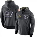 NFL Mens Nike Green Bay Packers #27 Eddie Lacy Stitched Black Anthracite Salute to Service Player Performance Hoodie