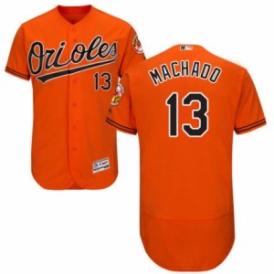 Men\'s Majestic Baltimore Orioles #13 Manny Machado Orange Flexbase Authentic Collection MLB Jersey