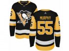 Mens Adidas Pittsburgh Penguins #55 Larry Murphy Authentic Black Home NHL Jersey