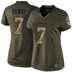Women Nike Denver Broncos #7 John Elway Green Salute to Service Jerseys