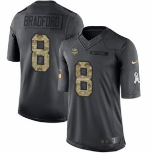 Mens Nike Minnesota Vikings #8 Sam Bradford Limited Black 2016 Salute to Service NFL Jersey