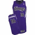 Mens Adidas Sacramento Kings #16 Peja Stojakovic Authentic Purple Road NBA Jersey