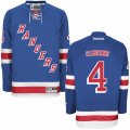 Mens Reebok New York Rangers #4 Adam Clendening Authentic Royal Blue Home NHL Jersey