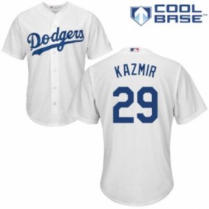 Men\'s Majestic Los Angeles Dodgers #29 Scott Kazmir Authentic White Home Cool Base MLB Jersey